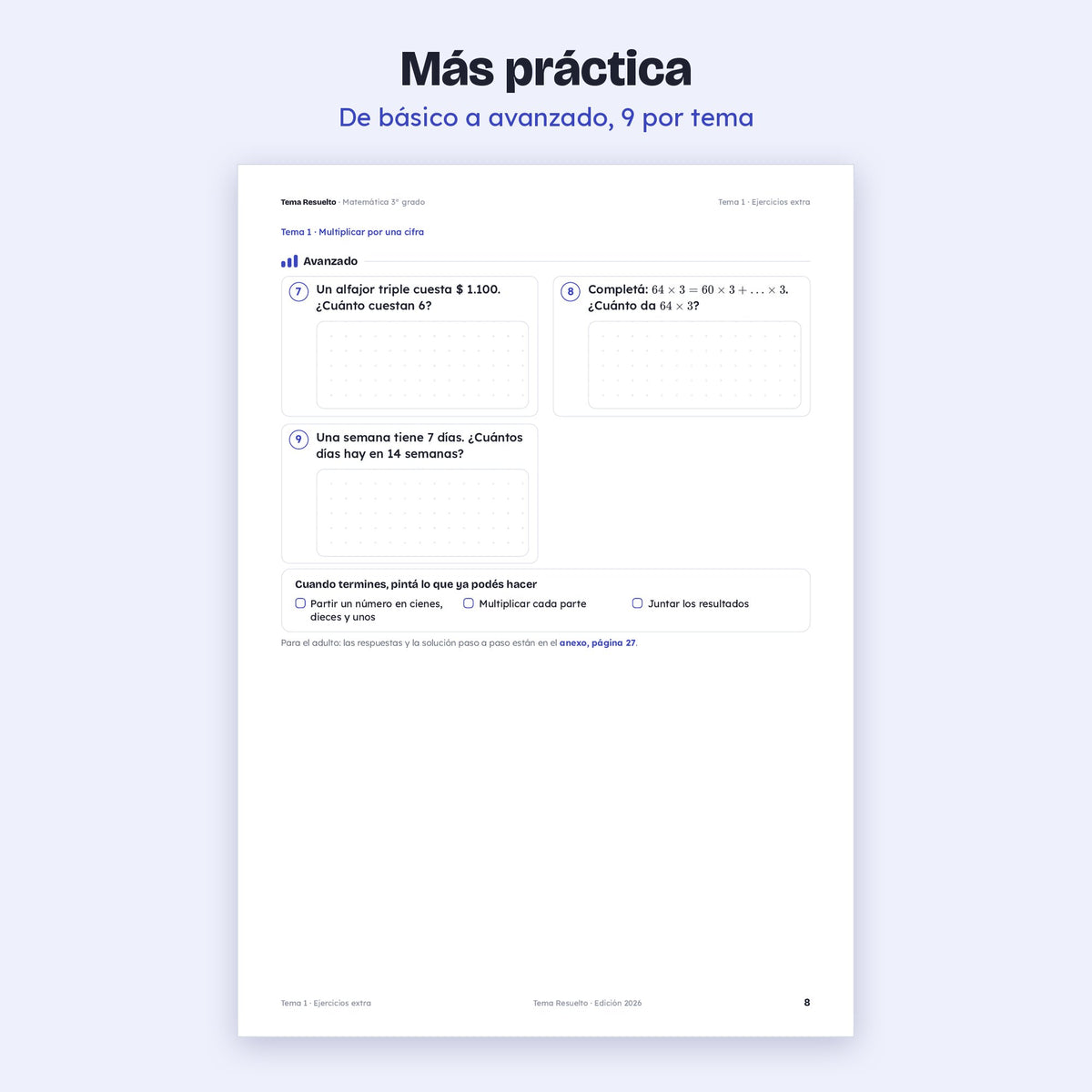 3er grado · Unidad 4: Ejercicios extra