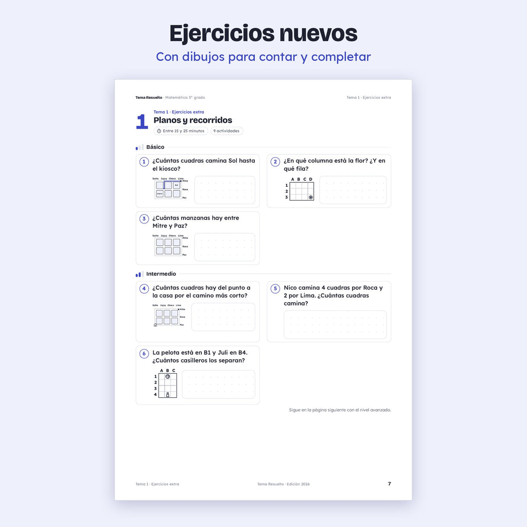3er grado · Unidad 5: Ejercicios extra