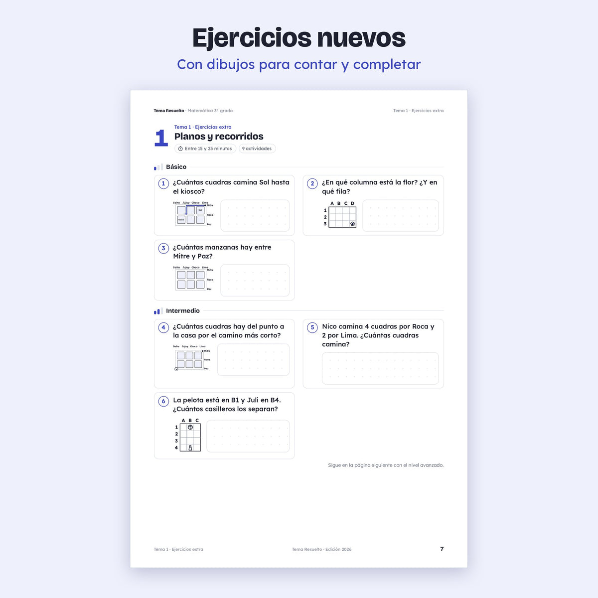 3er grado · Unidad 5: Ejercicios extra
