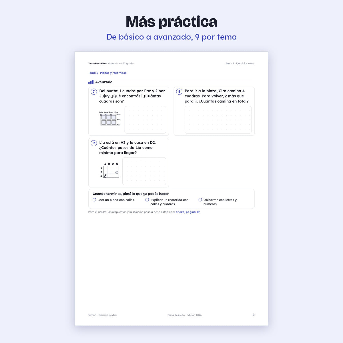 3er grado · Unidad 5: Ejercicios extra