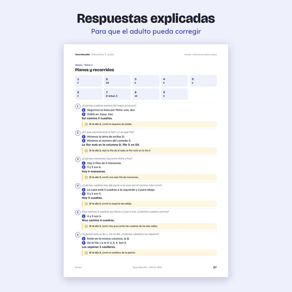 3er grado · Unidad 5: Ejercicios extra