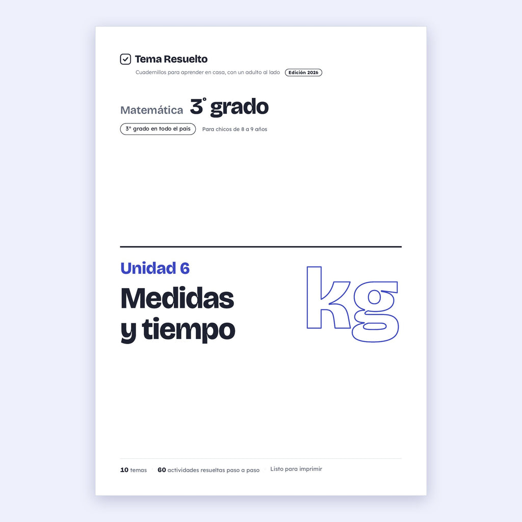 3er grado · Unidad 6: Medidas y tiempo