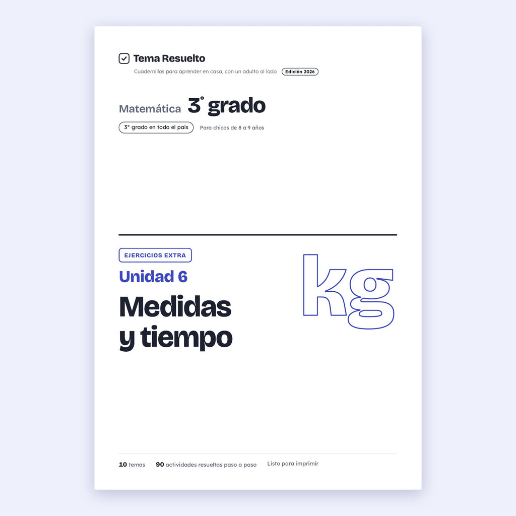 3er grado · Unidad 6: Ejercicios extra