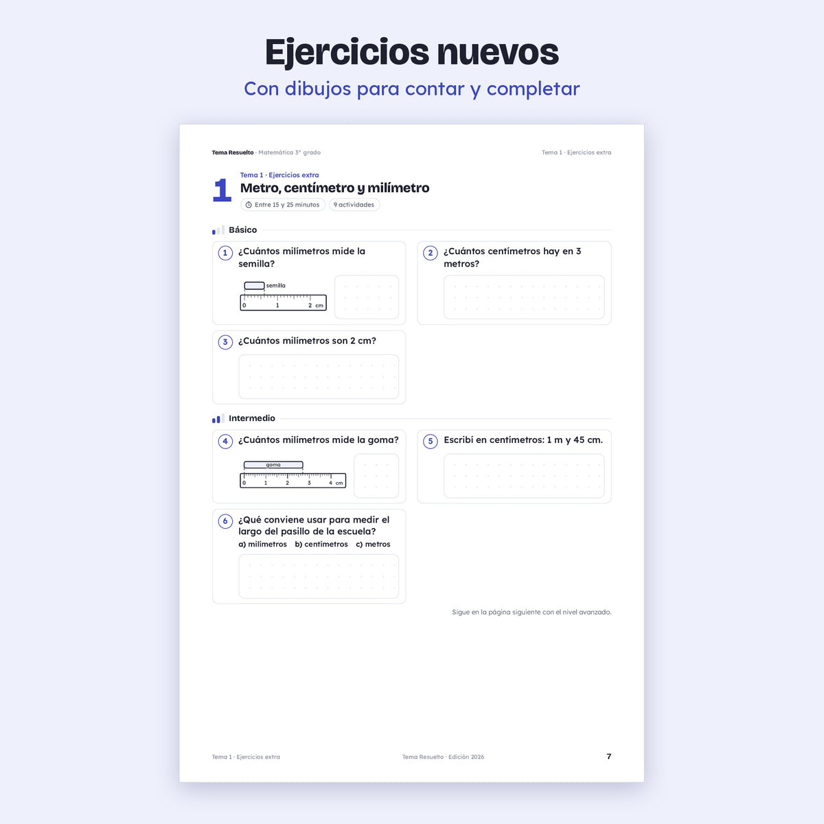 3er grado · Unidad 6: Ejercicios extra