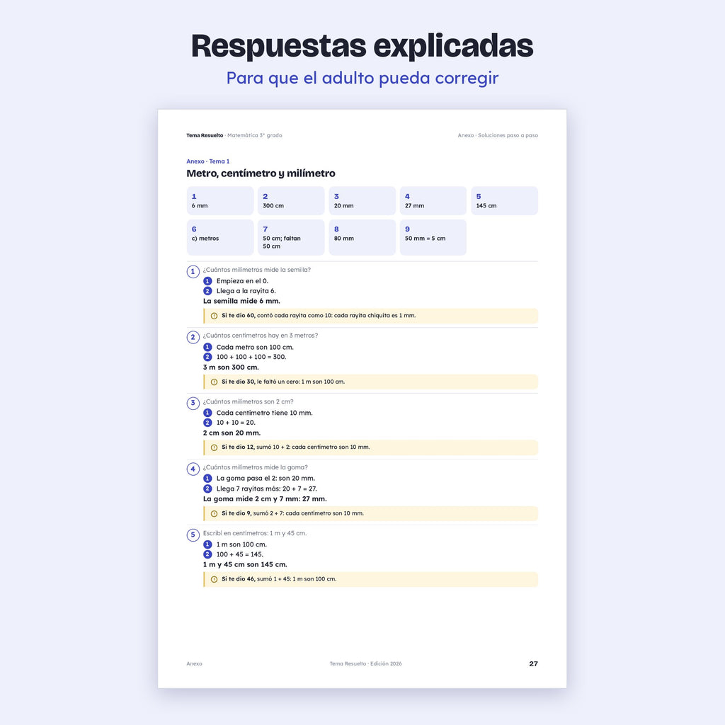 3er grado · Unidad 6: Ejercicios extra