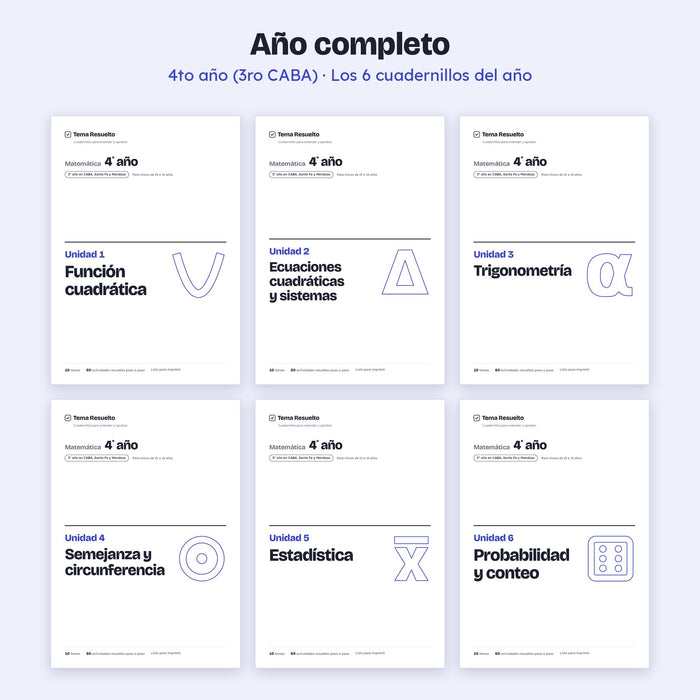 4to año (3ro CABA) · Año completo – Portadas de los cuadernillos