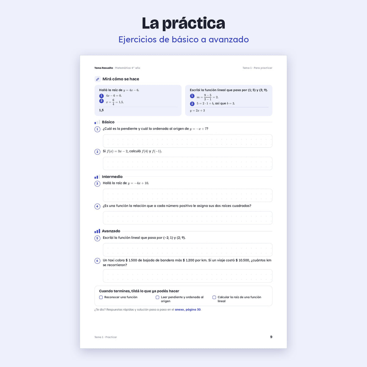4to año (3ro CABA) · Unidad 1: Función cuadrática – Ejercicios de práctica