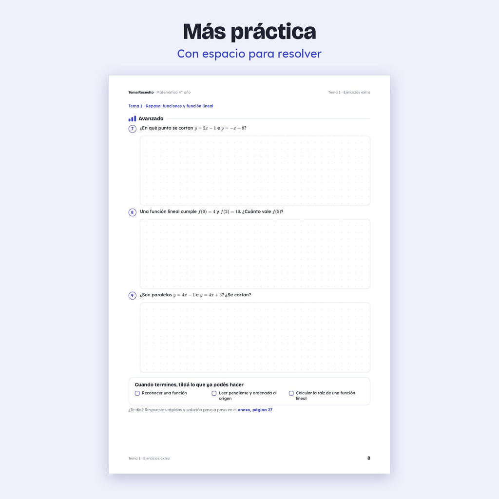 4to año (3ro CABA) · Unidad 1: Ejercicios extra – Más ejercicios de práctica