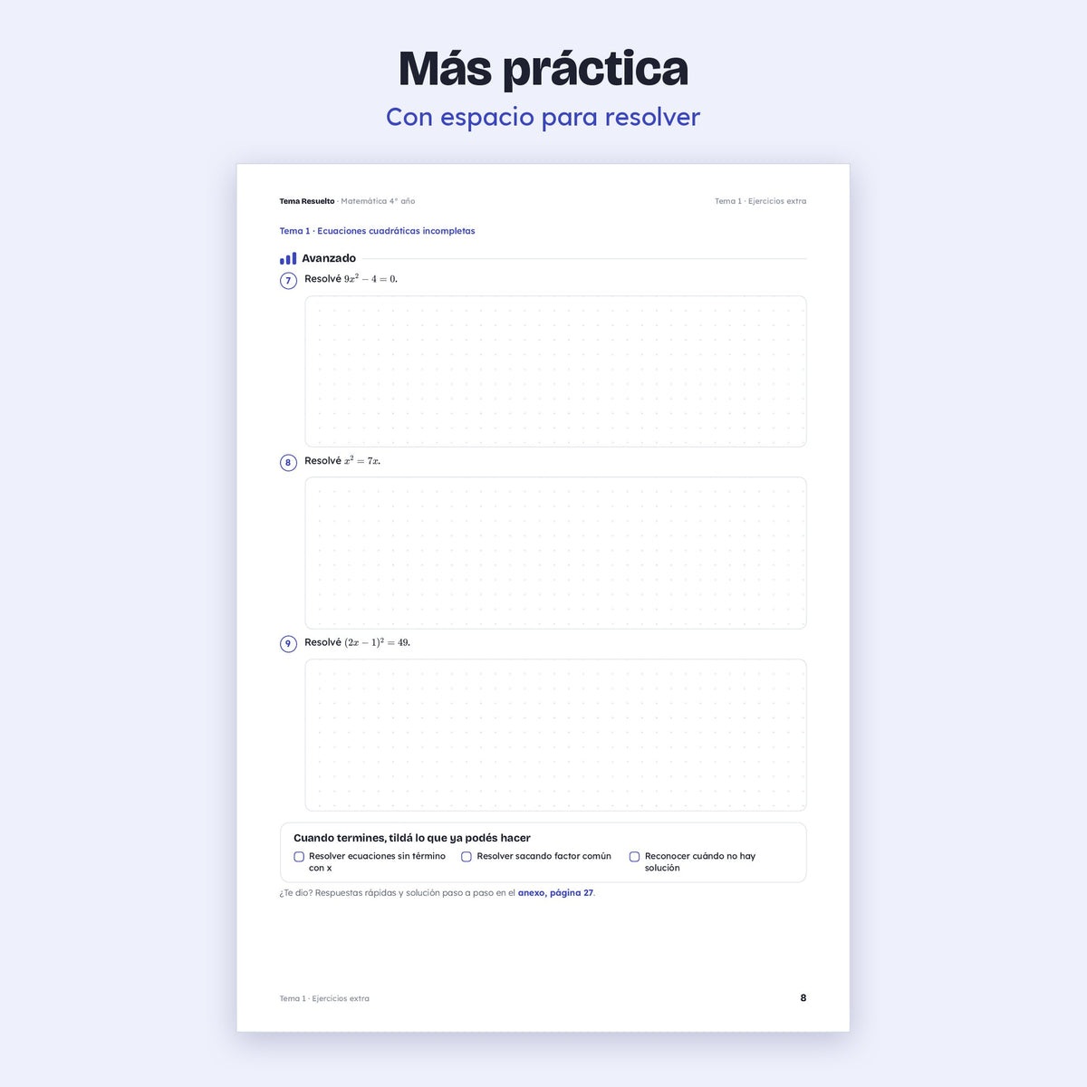 4to año (3ro CABA) · Unidad 2: Ejercicios extra – Más ejercicios de práctica