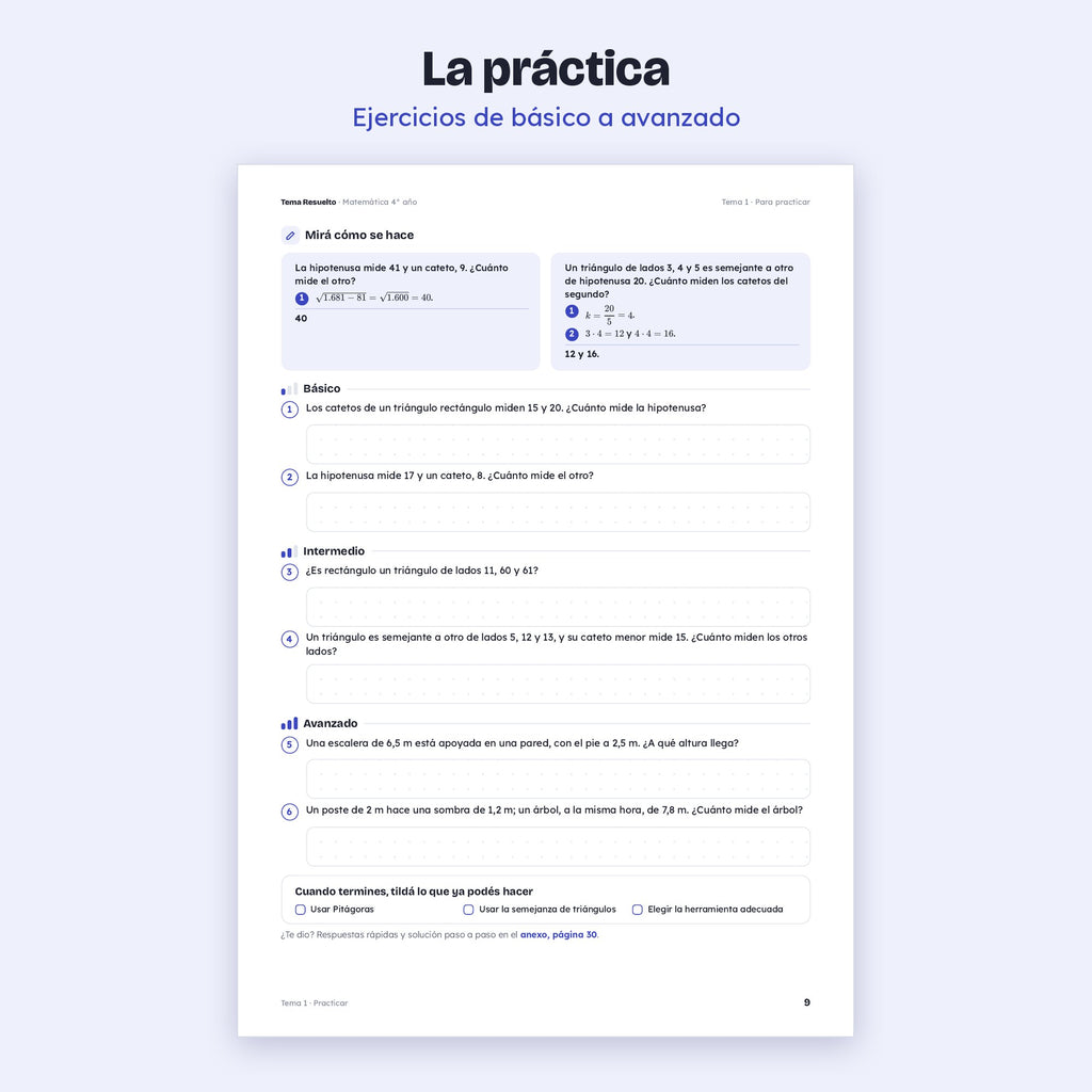 4to año (3ro CABA) · Unidad 3: Trigonometría – Ejercicios de práctica