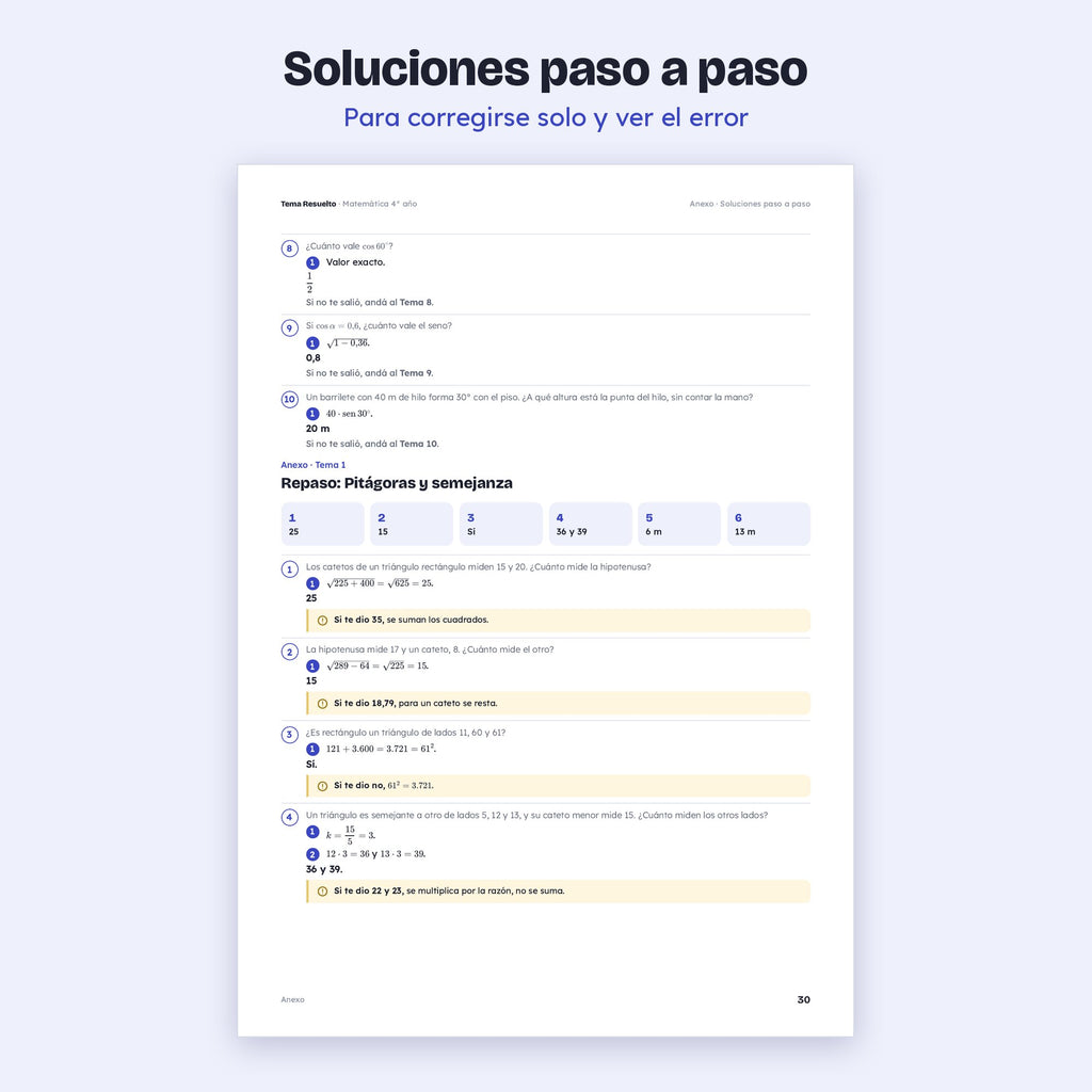 4to año (3ro CABA) · Unidad 3: Trigonometría – Soluciones paso a paso