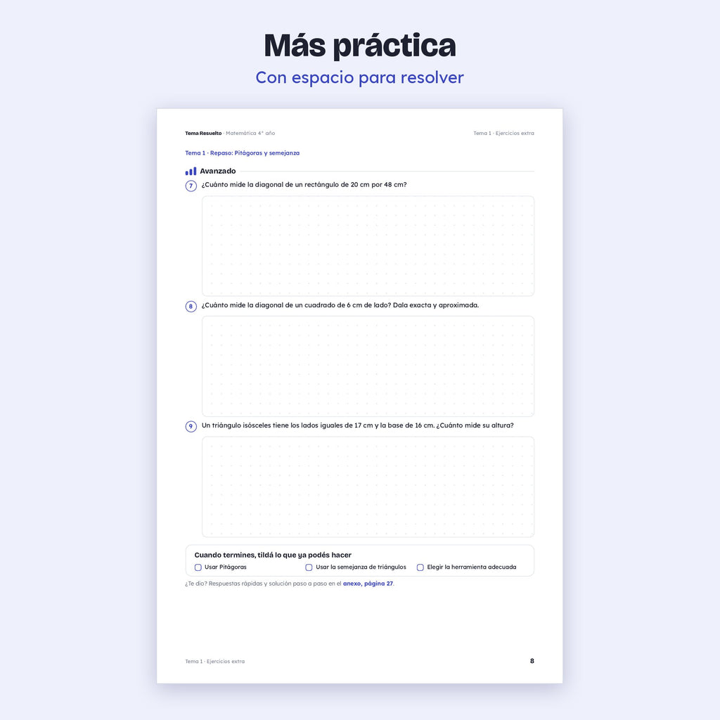 4to año (3ro CABA) · Unidad 3: Ejercicios extra – Más ejercicios de práctica