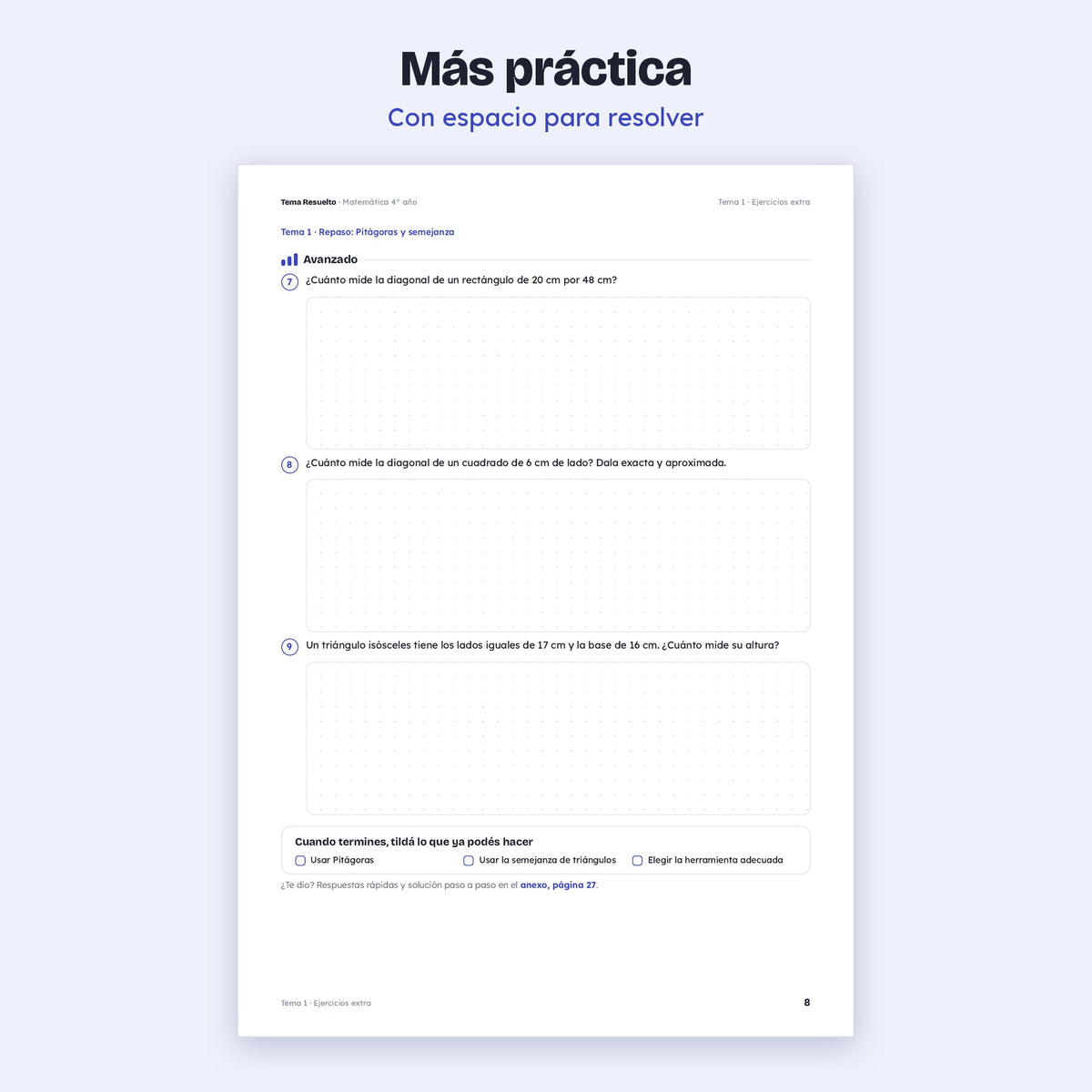 4to año (3ro CABA) · Unidad 3: Ejercicios extra – Más ejercicios de práctica