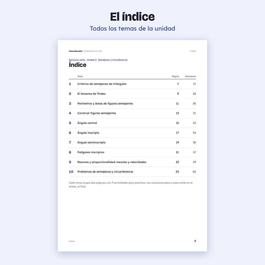 4to año (3ro CABA) · Unidad 4: Ejercicios extra – Índice