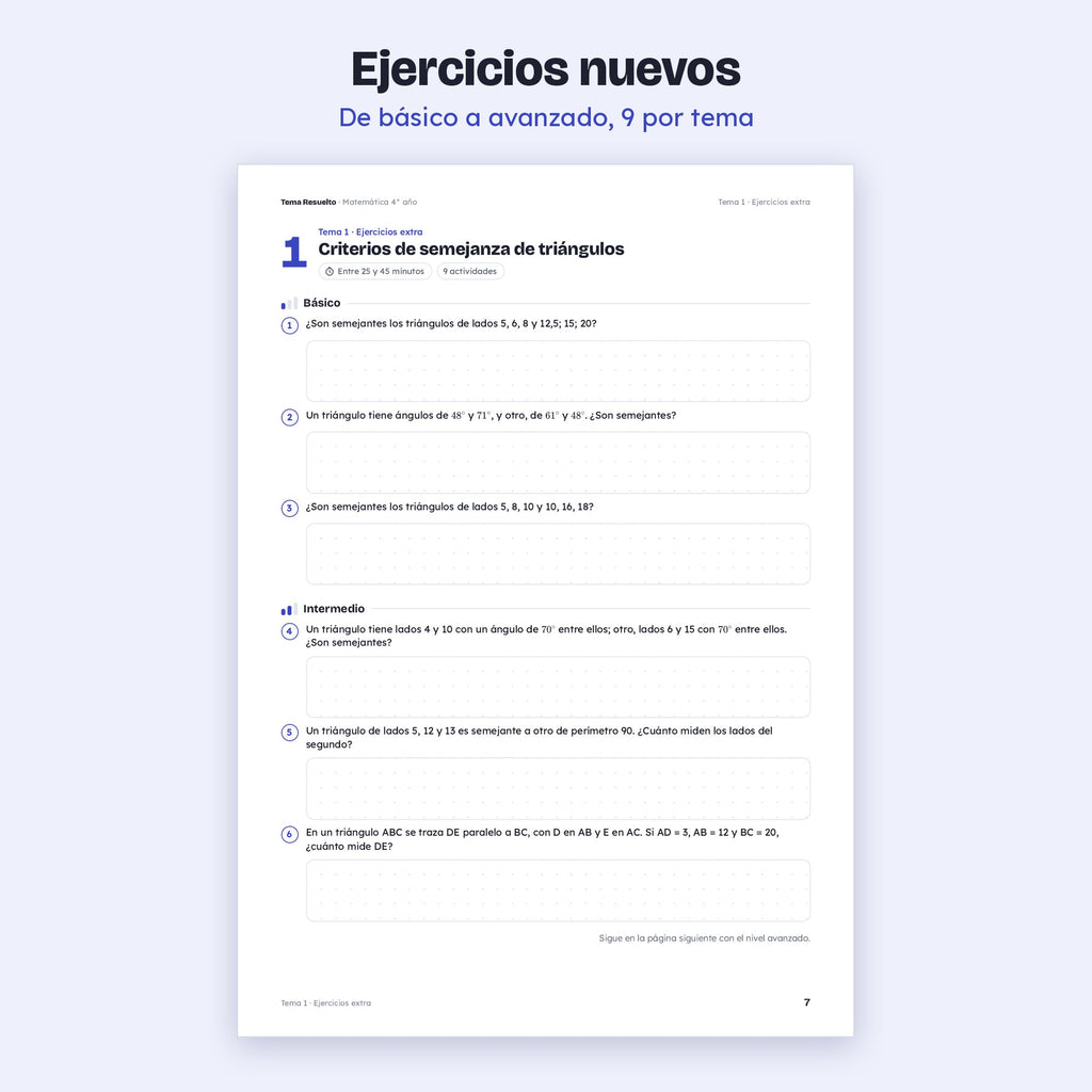 4to año (3ro CABA) · Unidad 4: Ejercicios extra – Ejercicios de práctica