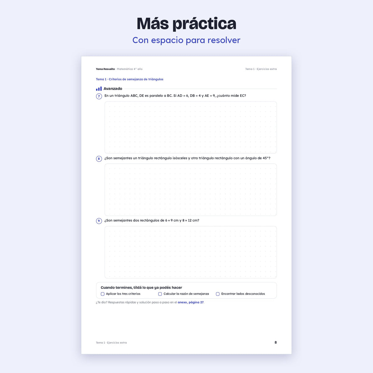 4to año (3ro CABA) · Unidad 4: Ejercicios extra – Más ejercicios de práctica