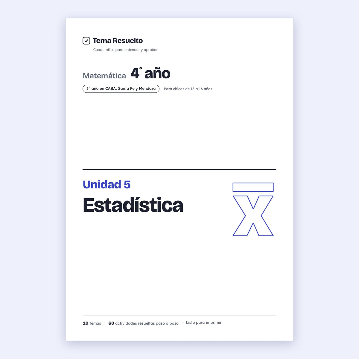 4to año (3ro CABA) · Unidad 5: Estadística – Portada