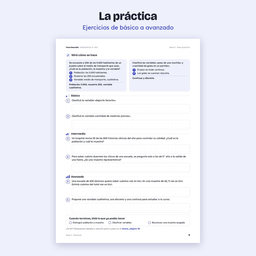 4to año (3ro CABA) · Unidad 5: Estadística – Ejercicios de práctica