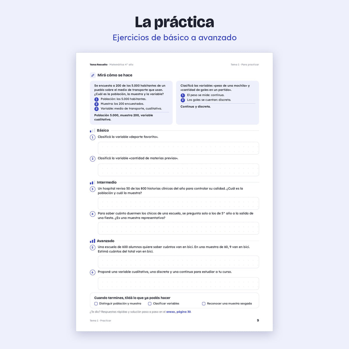 4to año (3ro CABA) · Unidad 5: Estadística – Ejercicios de práctica