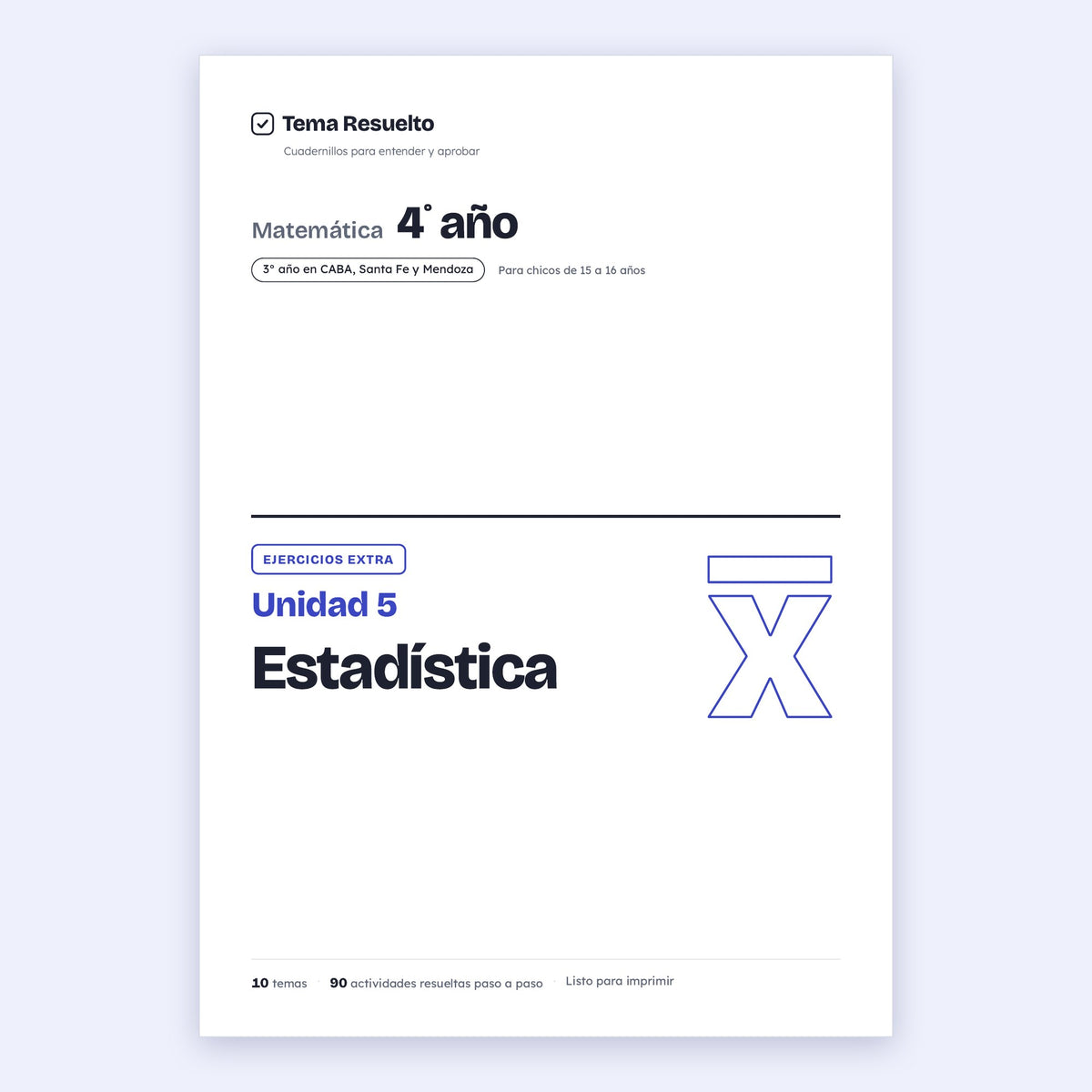 4to año (3ro CABA) · Unidad 5: Ejercicios extra – Portada