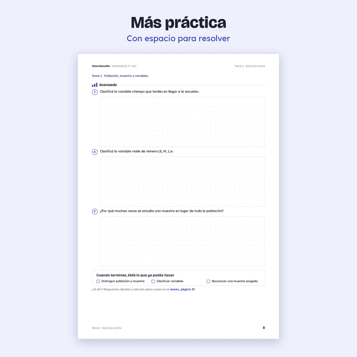 4to año (3ro CABA) · Unidad 5: Ejercicios extra – Más ejercicios de práctica