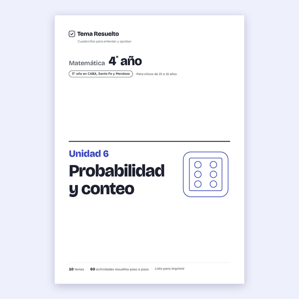4to año (3ro CABA) · Unidad 6: Probabilidad – Portada