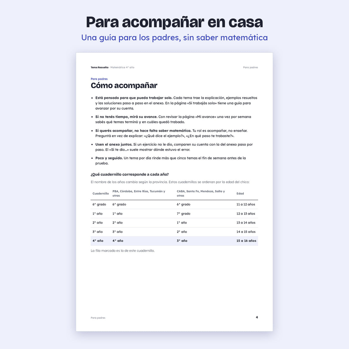4to año (3ro CABA) · Unidad 6: Probabilidad – Página para padres: cómo acompañar