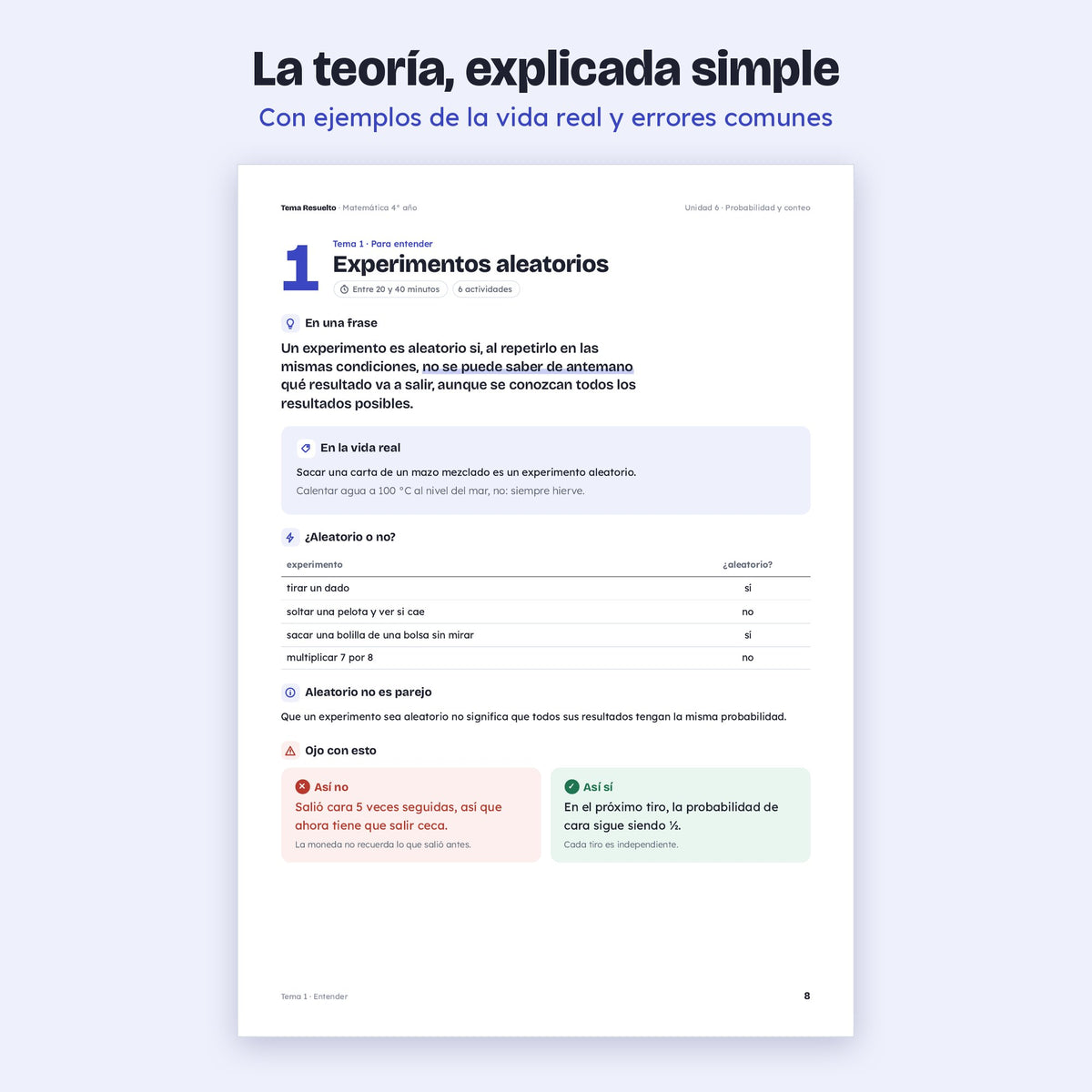 4to año (3ro CABA) · Unidad 6: Probabilidad – Teoría explicada paso a paso