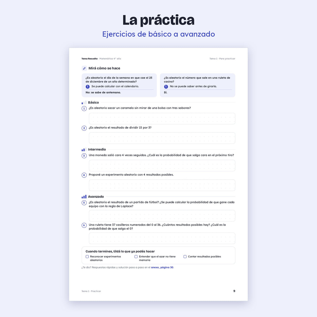 4to año (3ro CABA) · Unidad 6: Probabilidad – Ejercicios de práctica