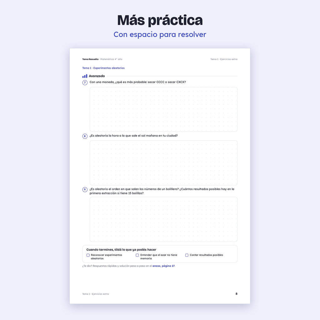 4to año (3ro CABA) · Unidad 6: Ejercicios extra – Más ejercicios de práctica