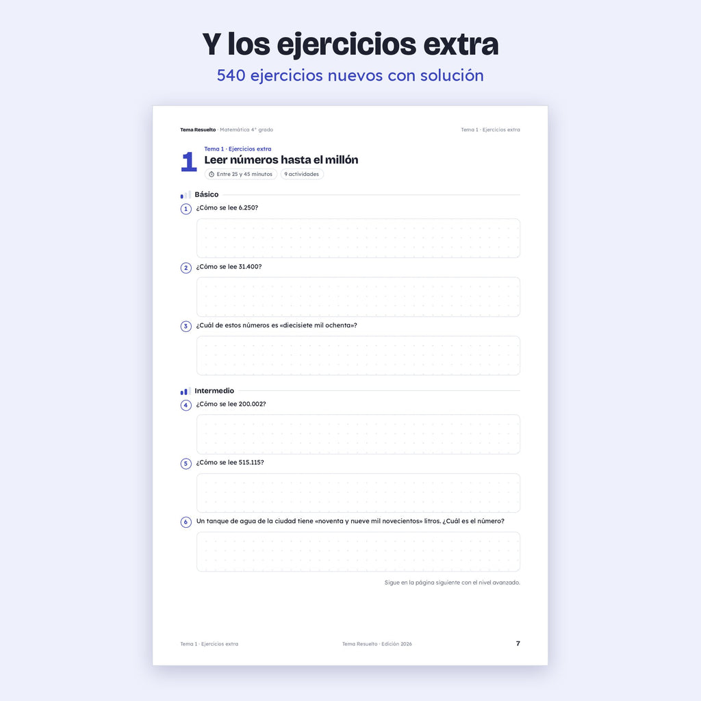 4to grado · Año completo + Extras