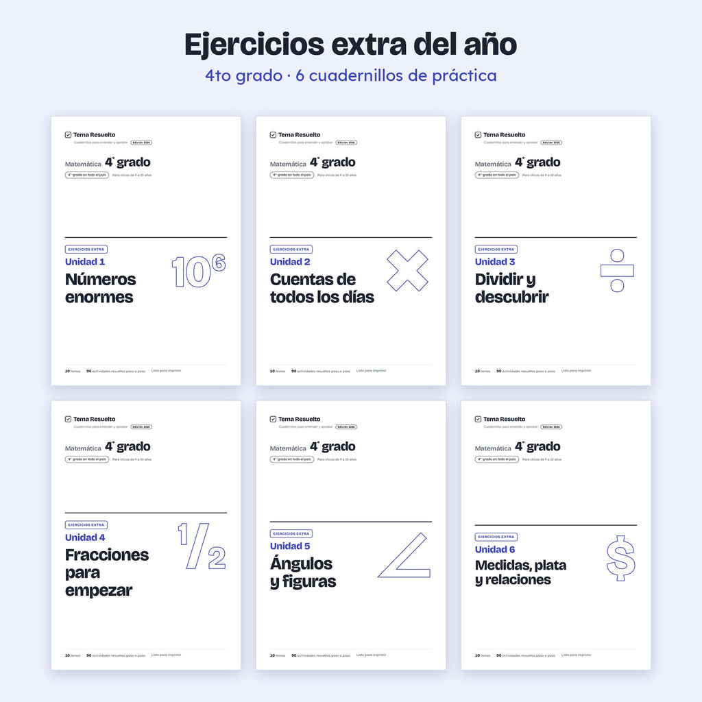 4to grado · Ejercicios extra del año
