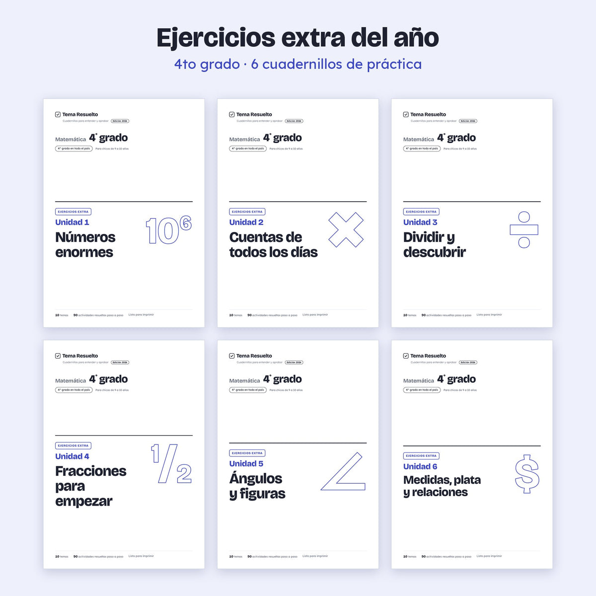 4to grado · Ejercicios extra del año
