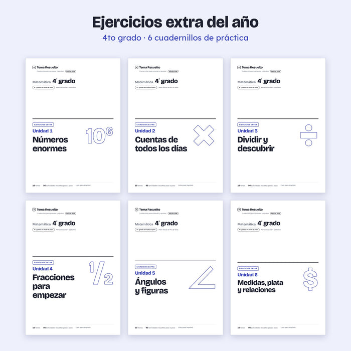 4to grado · Ejercicios extra del año