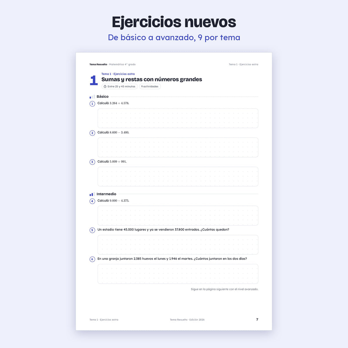 4to grado · Unidad 2: Ejercicios extra