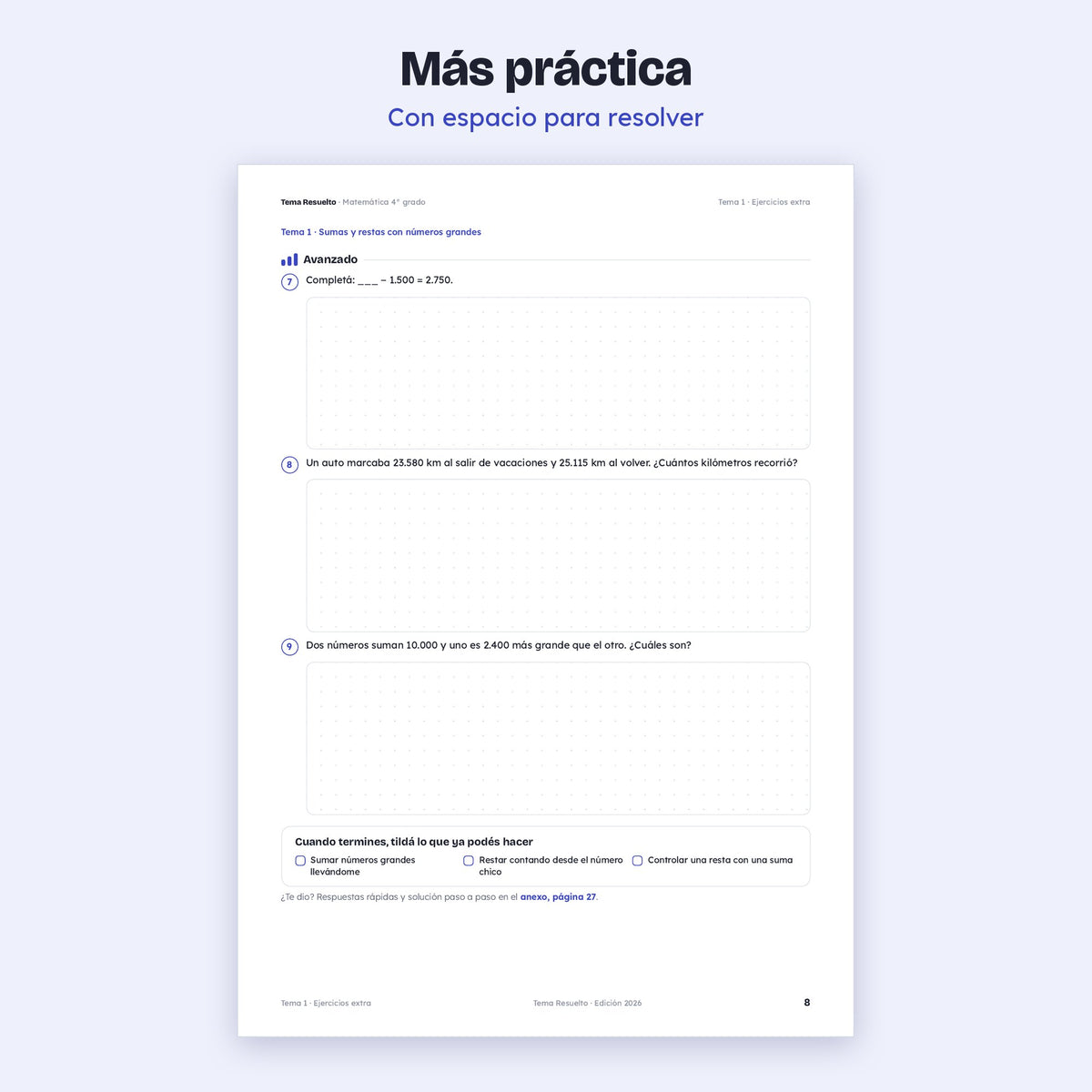 4to grado · Unidad 2: Ejercicios extra