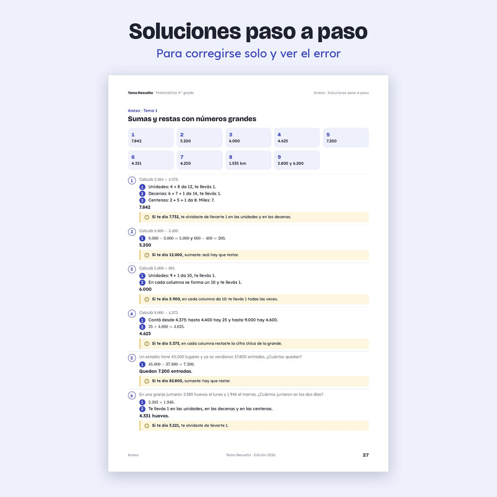 4to grado · Unidad 2: Ejercicios extra