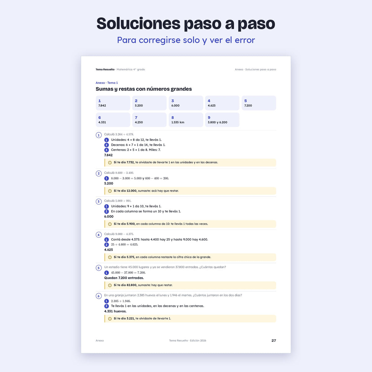 4to grado · Unidad 2: Ejercicios extra
