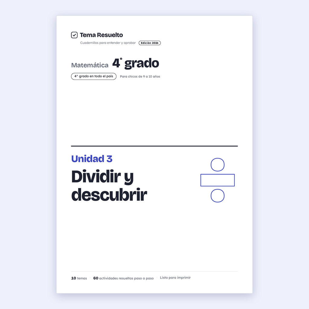 4to grado · Unidad 3: División