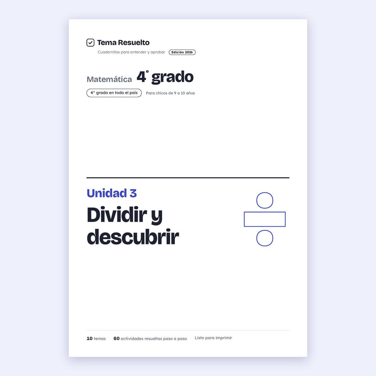 4to grado · Unidad 3: División