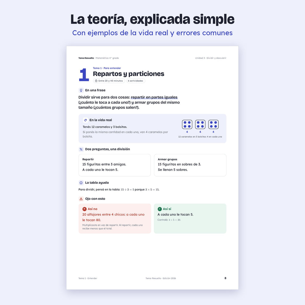 4to grado · Unidad 3: División