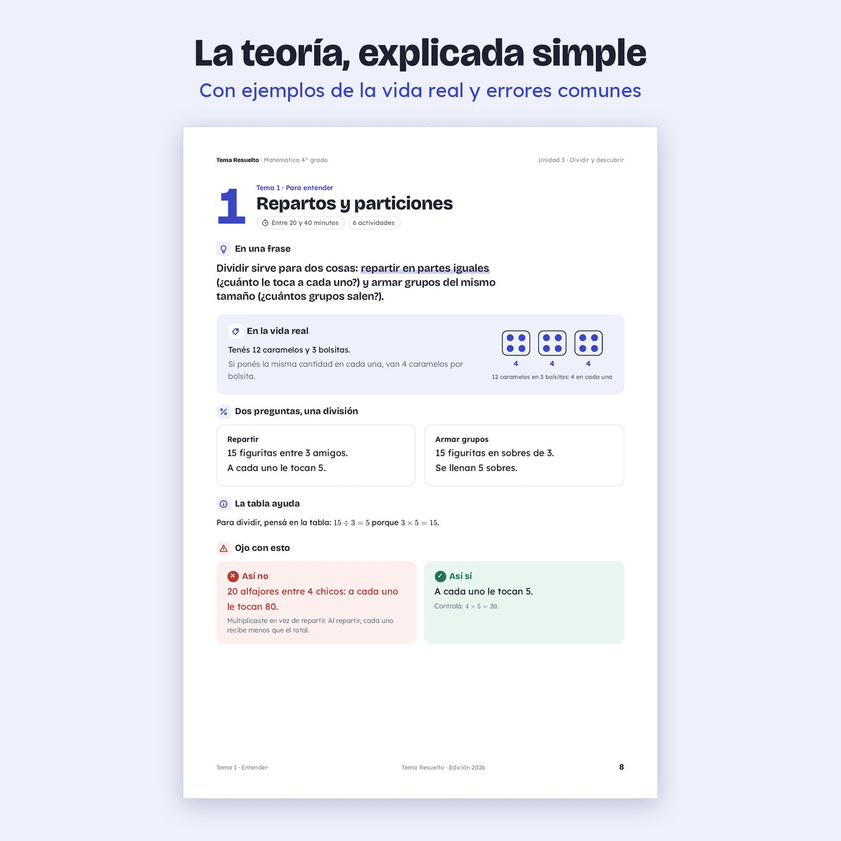 4to grado · Unidad 3: División