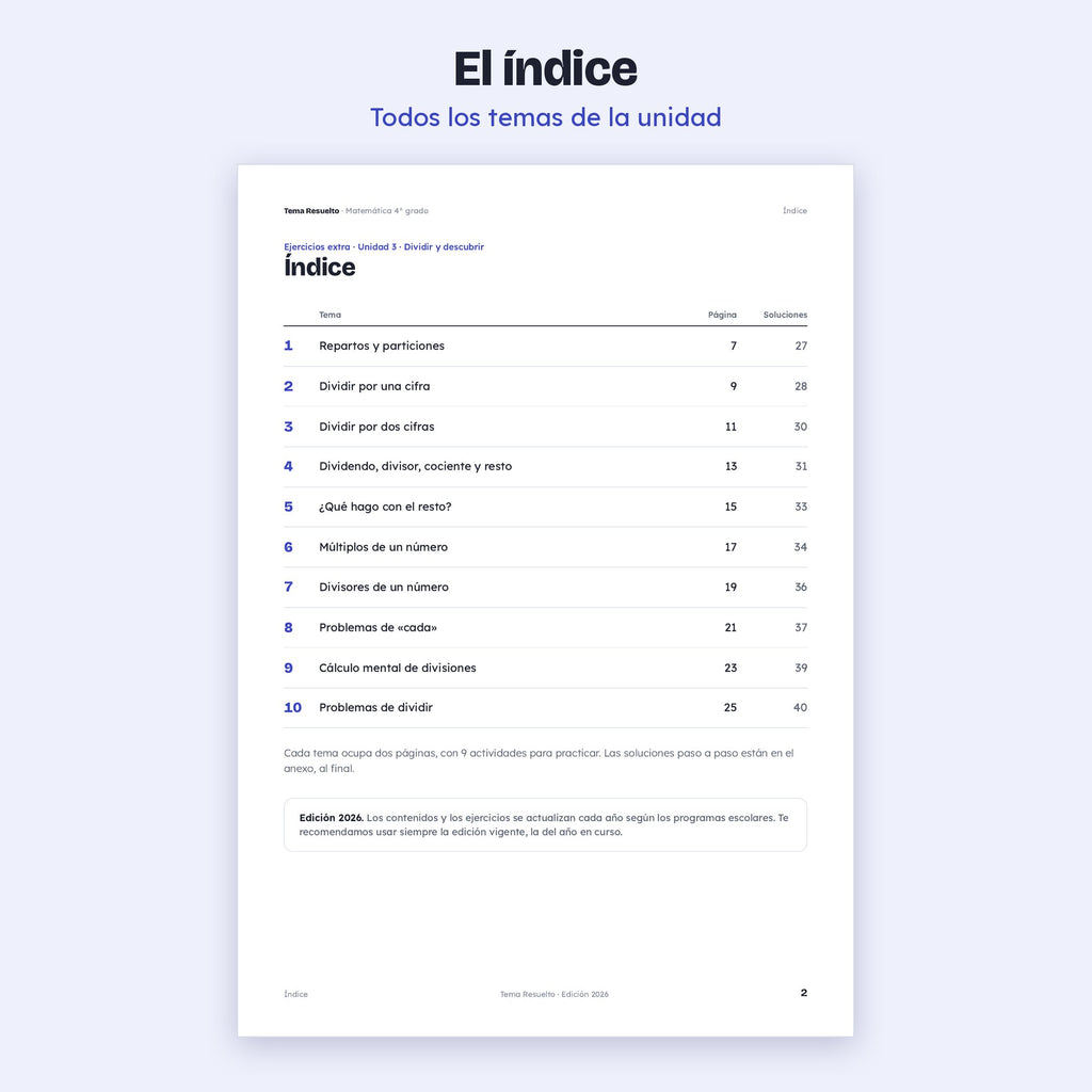 4to grado · Unidad 3: Ejercicios extra