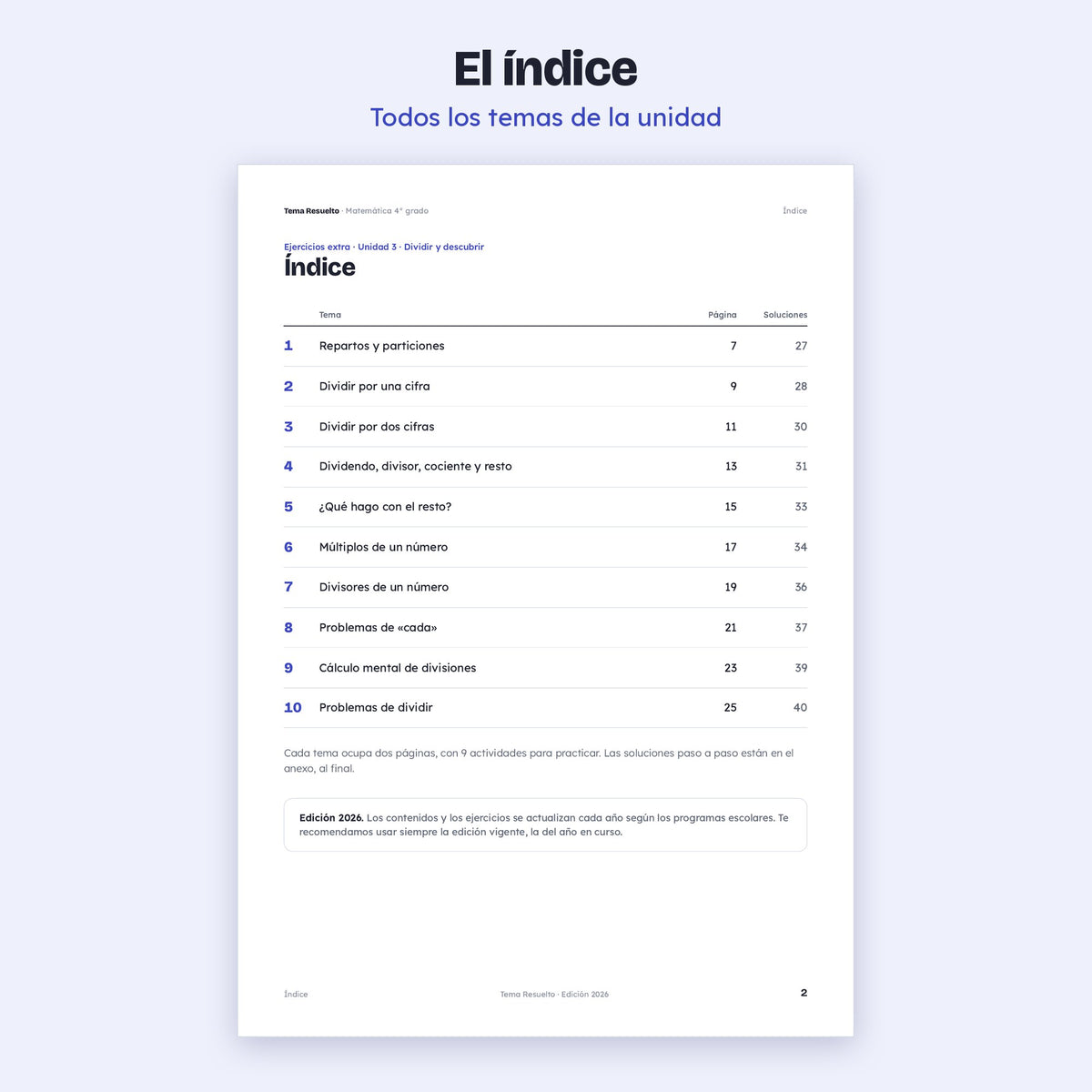 4to grado · Unidad 3: Ejercicios extra