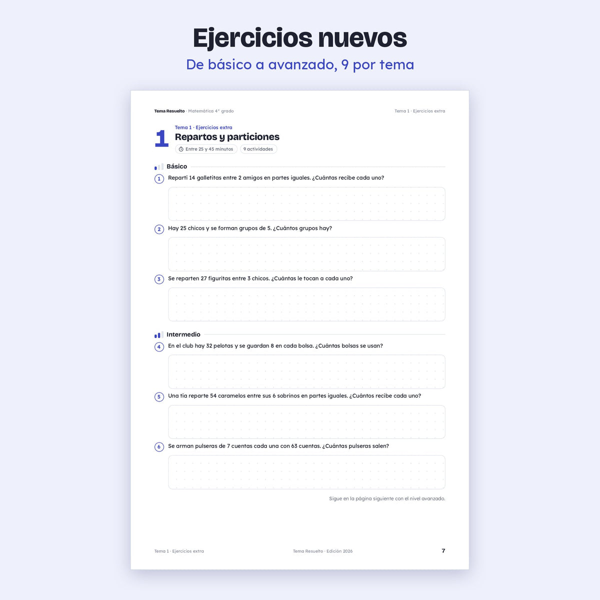 4to grado · Unidad 3: Ejercicios extra