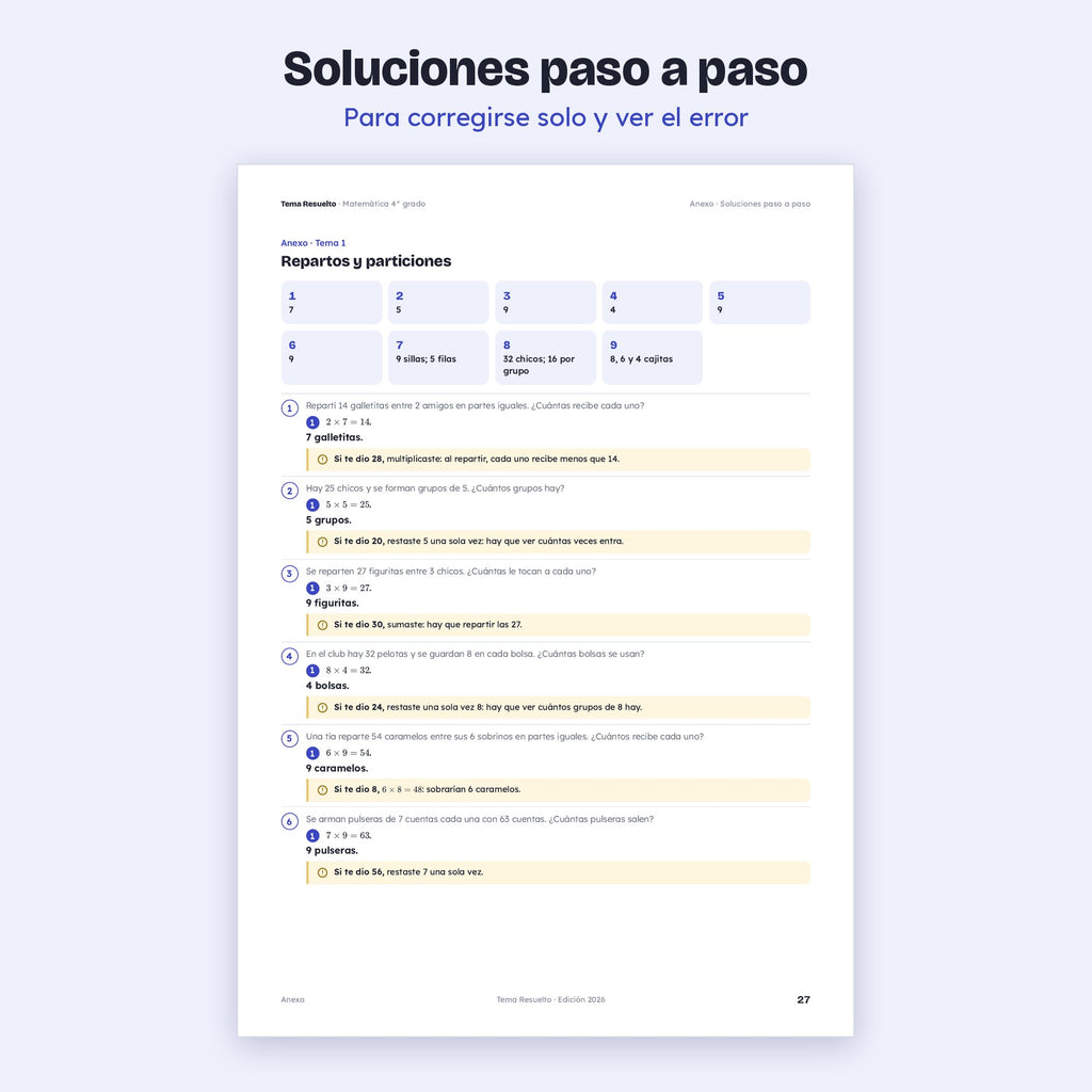 4to grado · Unidad 3: Ejercicios extra