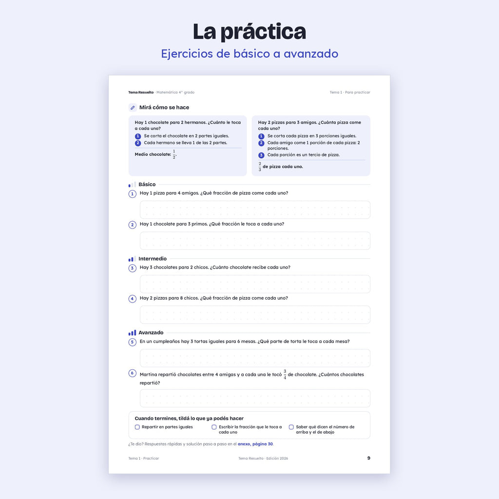 4to grado · Unidad 4: Fracciones