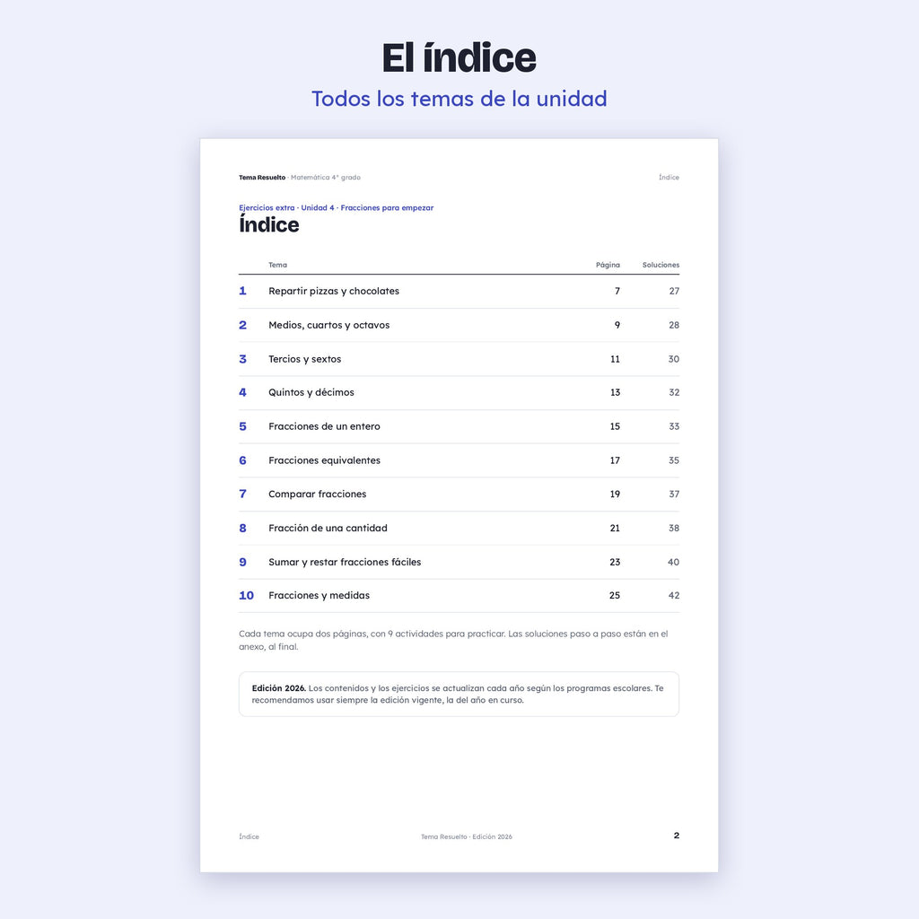 4to grado · Unidad 4: Ejercicios extra