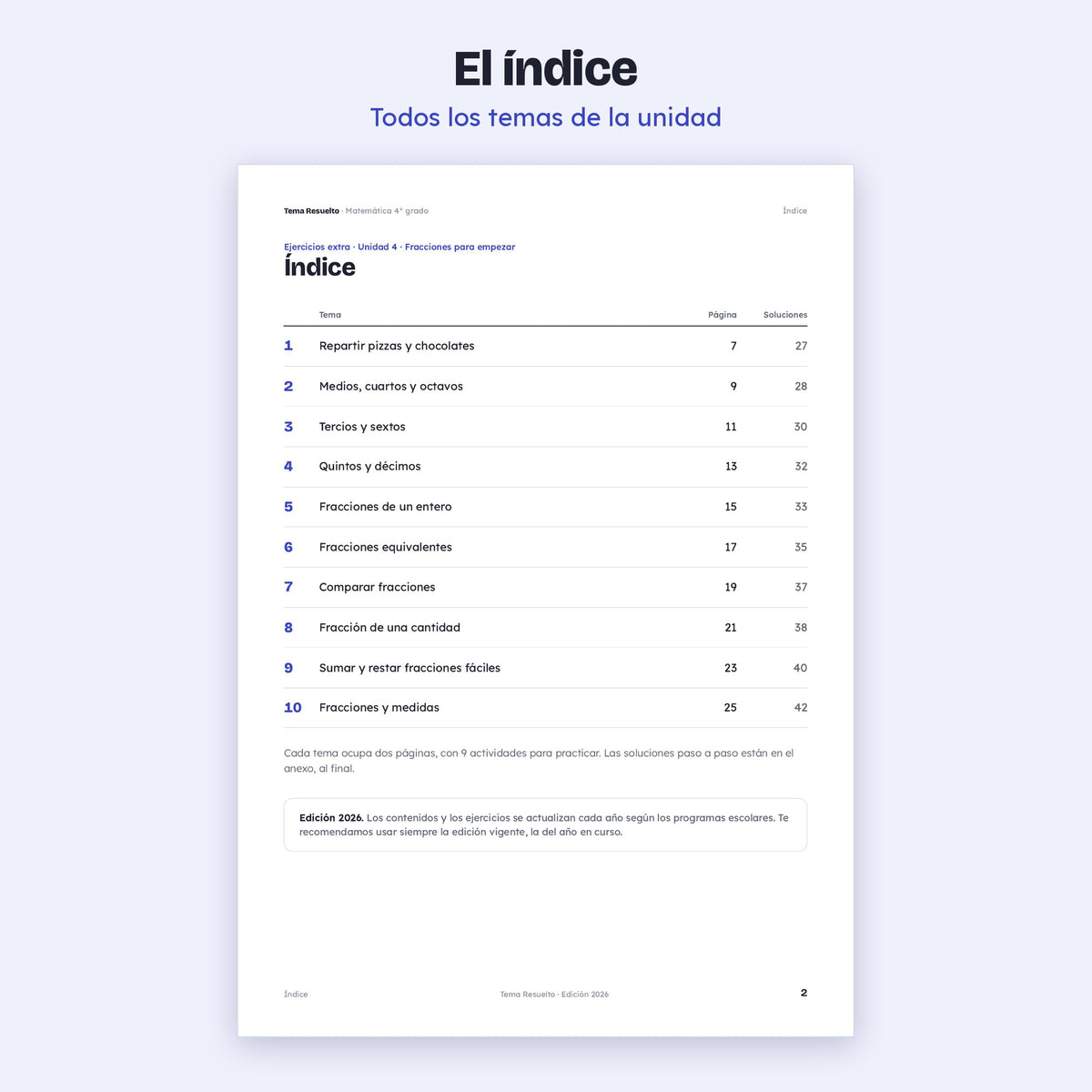 4to grado · Unidad 4: Ejercicios extra