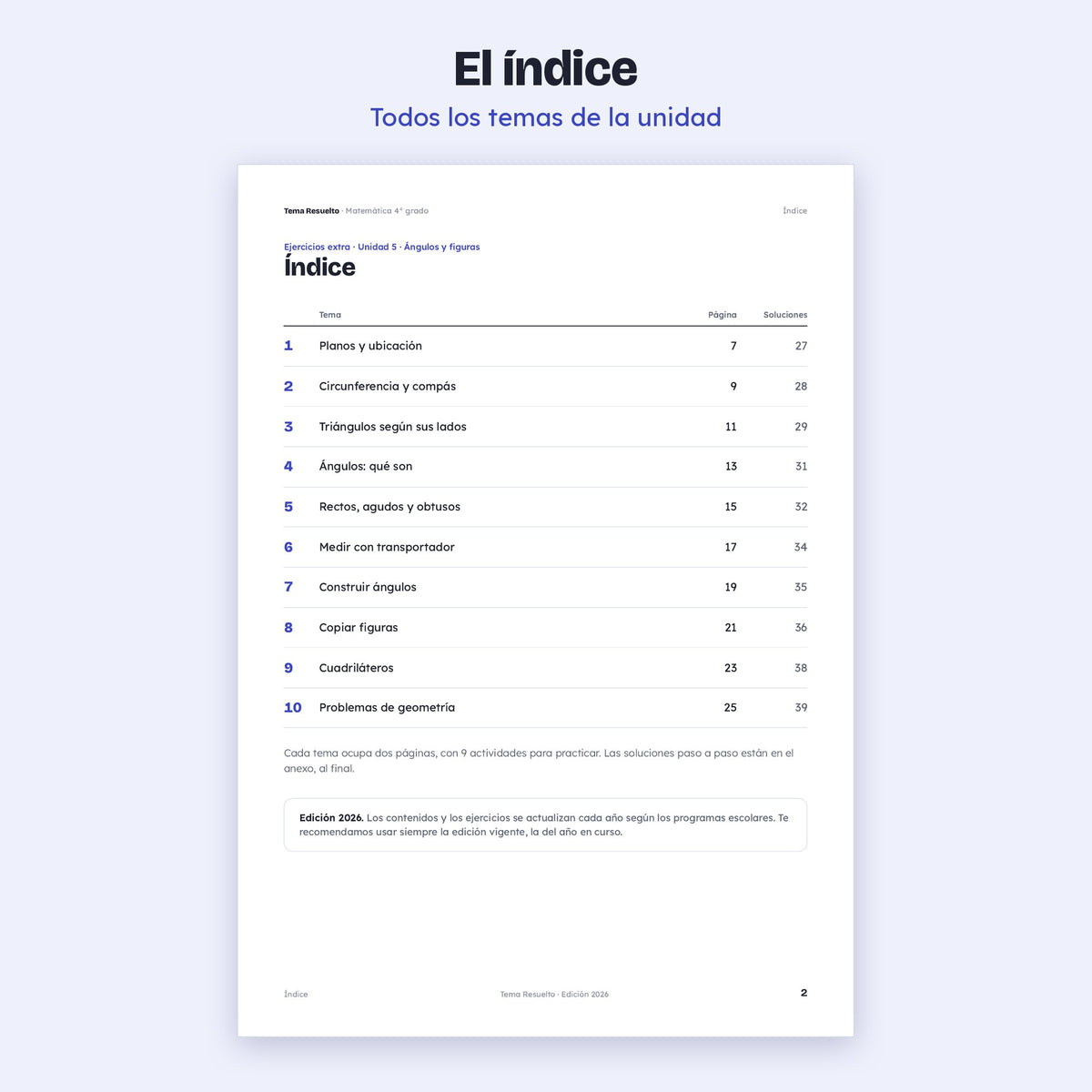 4to grado · Unidad 5: Ejercicios extra